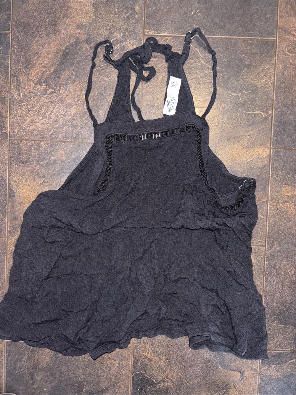 Hollister Black Layered Ruffle Cami Tank